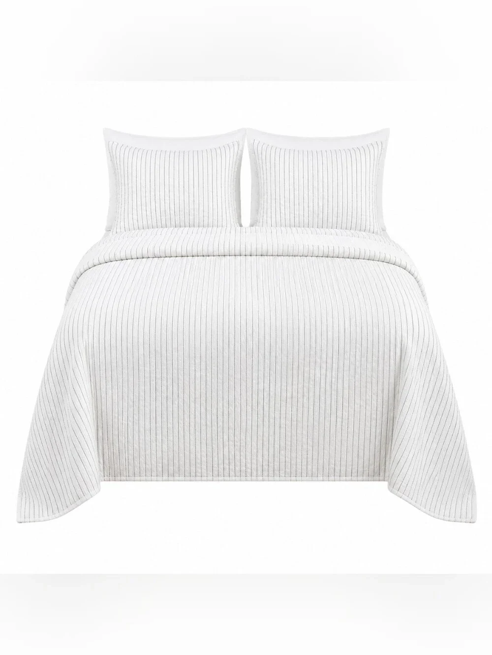 Hearth & Hand with Magnolia King Microstripe Quilt Sour Cream 104x92 Cotton